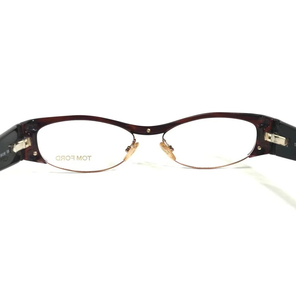 Tom Ford Eyeglasses Frames TF5076 U60 Brown Gold Cat Eye Full Rim 51-16-135